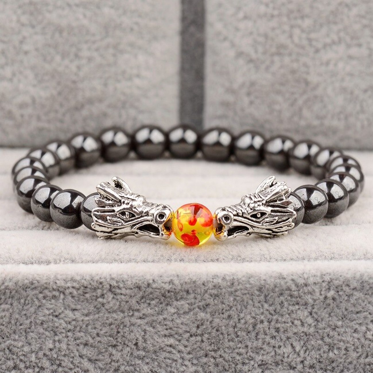 Pulsera Cuarzo Hematita Dragon + Estuche Gamushop